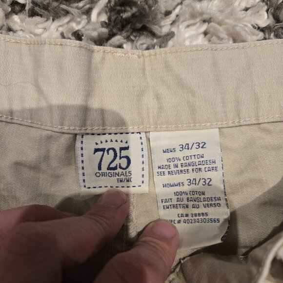 Mens 725 Originals Straight Leg Chino Pants | Size 34/32 | Khaki - Picture 3 of 3